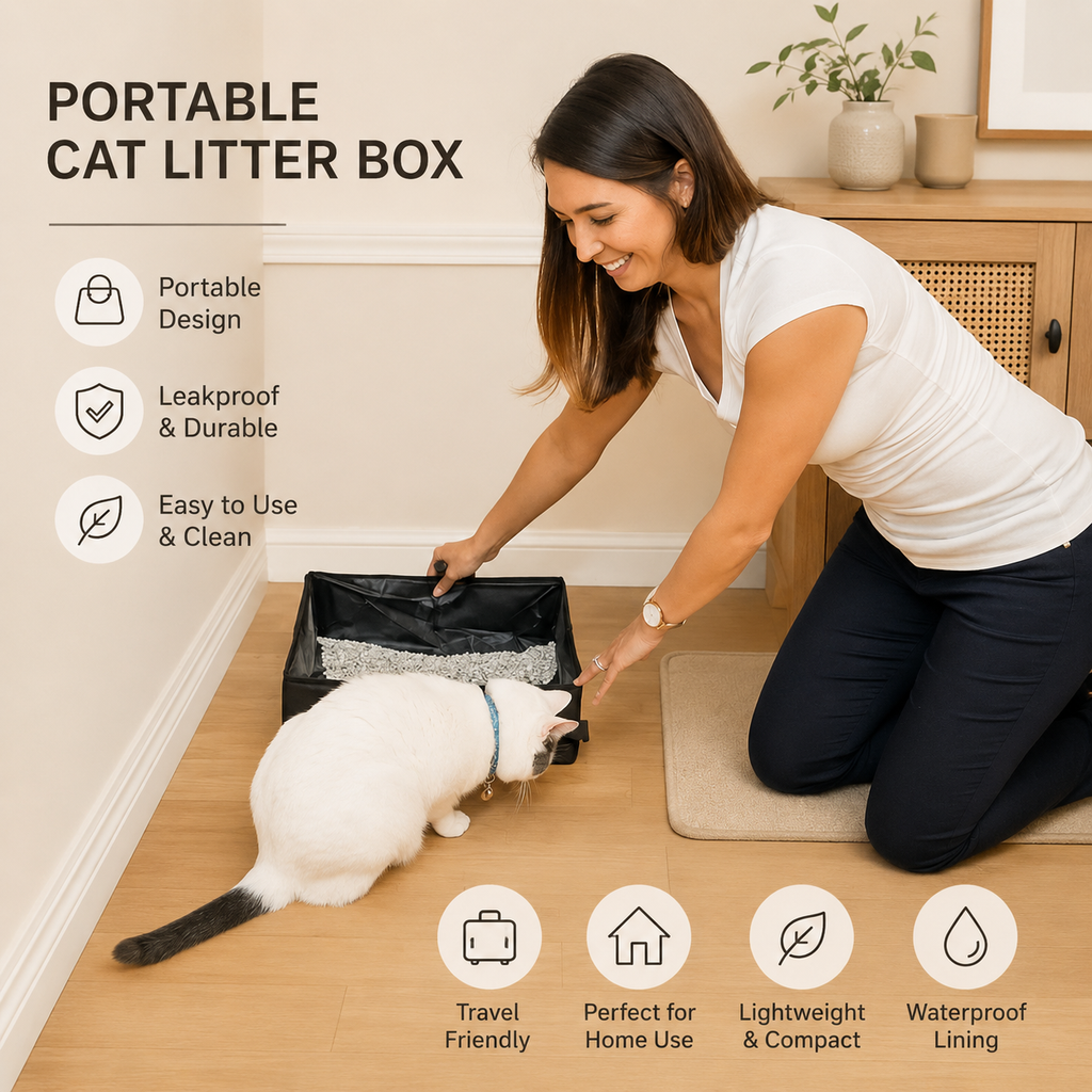 Portable Foldable Cat Litter Box - Travel & Outdoor