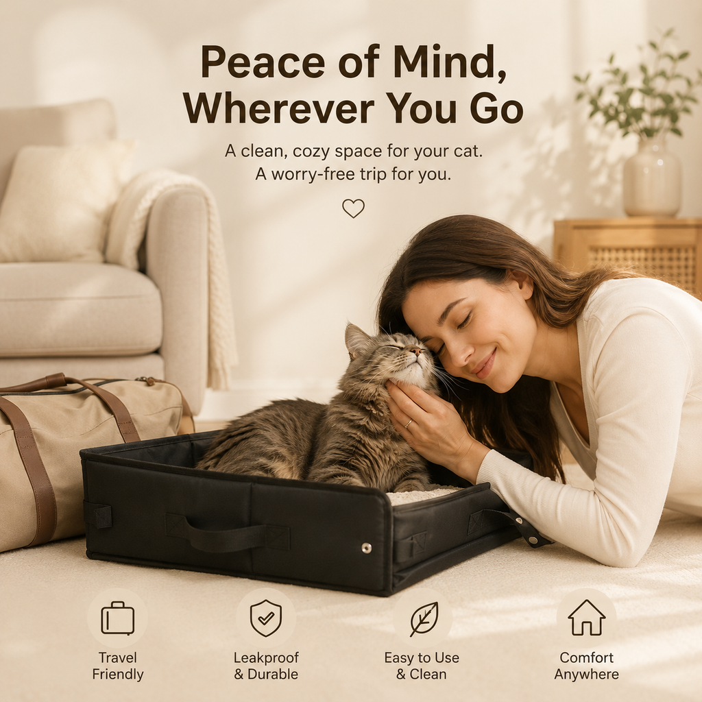 Portable Foldable Cat Litter Box - Travel & Outdoor