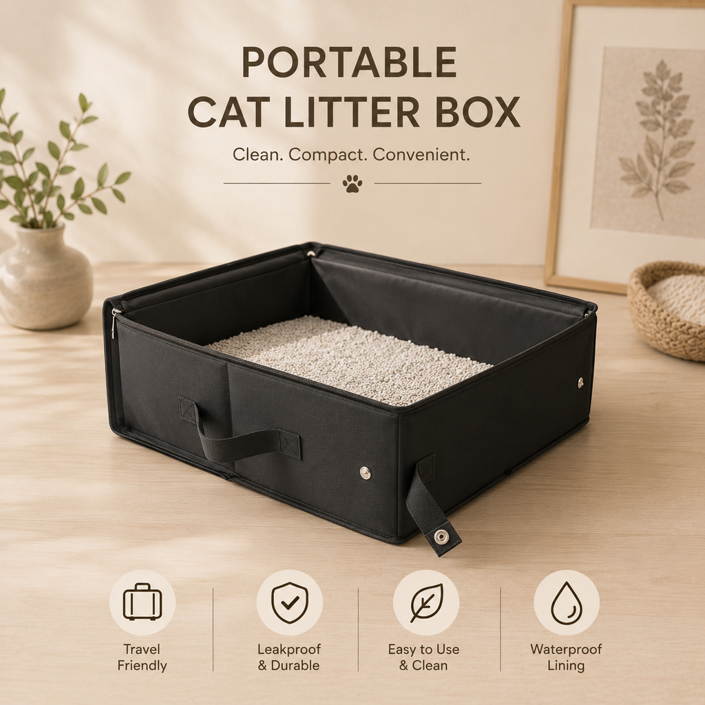 Portable Foldable Cat Litter Box - Travel & Outdoor
