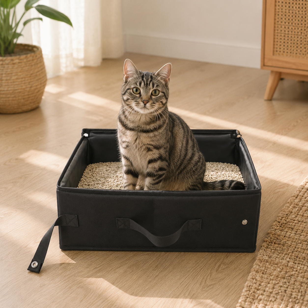 Portable Foldable Cat Litter Box - Travel & Outdoor